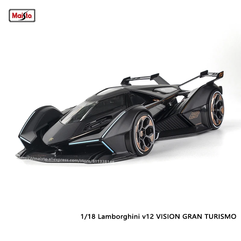 Модель автомобиля Maisto 1:18 Lamborghini V12 Vision Gran Туризм из черного сплава Классическая статическая литой Модель Коллекционная Подарочная игрушка в подарок
