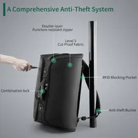 KINCASE High Quality Anti-theft Men Backpack Foldable 15.6inch Laptop Backpack Cut-proof /USB Charge/TSA Lock/Rfid Block Travel 1