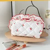 Small Fresh Fragrant Cherry Makeup Bag Creative Curled Skincare Storage Bag Cherry Wash Cosmetic Storage Bag for Women Girl 5