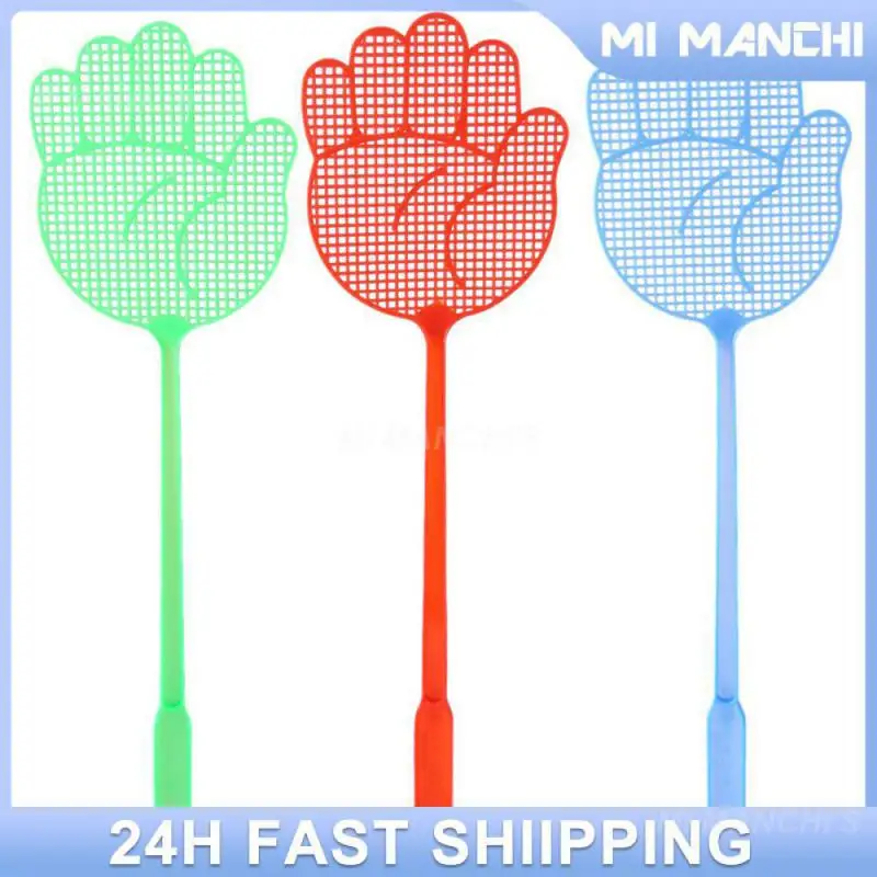 

Cute Palm Shaped Flyswatter Plastic Fly Swatters Mosquito Pest Control Insect Killer Kitchen Long Handle Flies Pat Flapper Hot