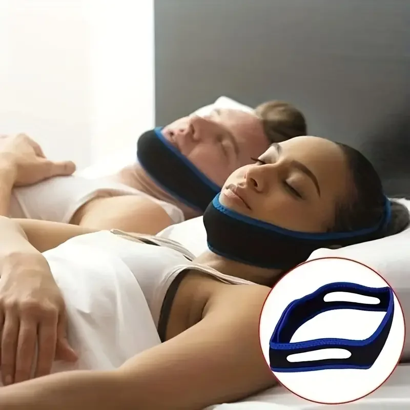 1pc Anti Schnarchen Kinn Strap Stop Schnarchen Schnarchen Gürtel Schlaf Apnoe Kinn Unterstützung Straps Für Frau Mann Gesundheit Pflege schlafen Hilfe Werkzeuge – Detail 1