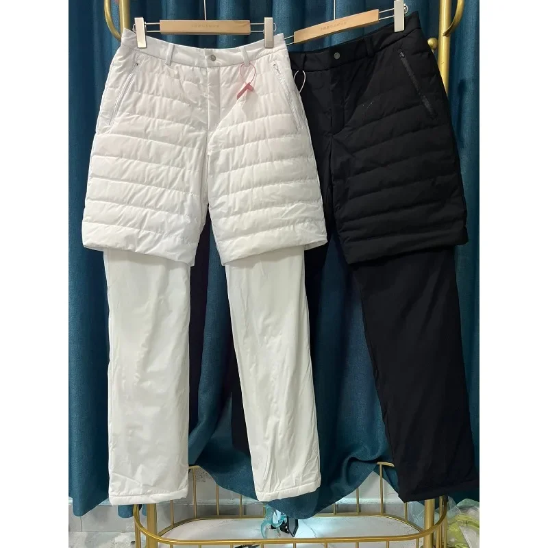 

Golf Jersey Winter Men's Logo Elastic Waist Warm Down Fake Two-piece Pants