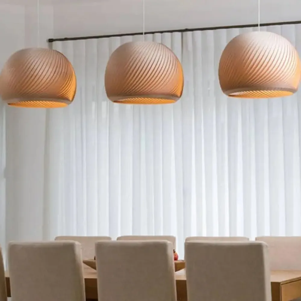 30cm Wabi Sabi Pendant Lights Rustic Wood Light Fixtures E27 Decor Farmhouse Pendant Light Indoor Hanging Dining Room Lights