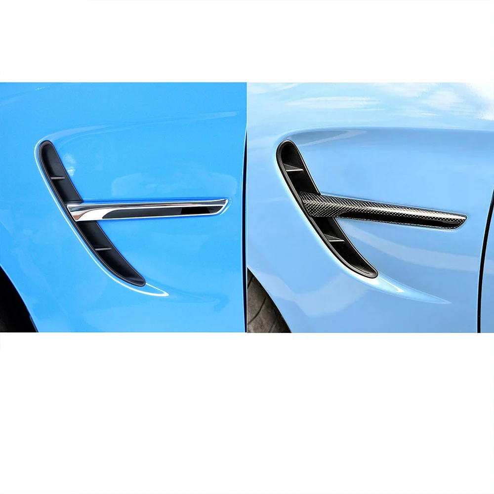 Car Side Fender Scoops Fin Vents Trim Front Grill Air Outlet Intake Cover For BMW M3 F80 M4 F82 F83 2014-2019 Replacement