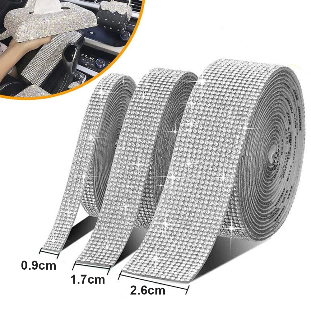 

1 Roll Car Stickers Self-adhesive Crystal Rhinestone Decals DIY Decoration Stickers Arts Crafts DIY Car Interior Accessories