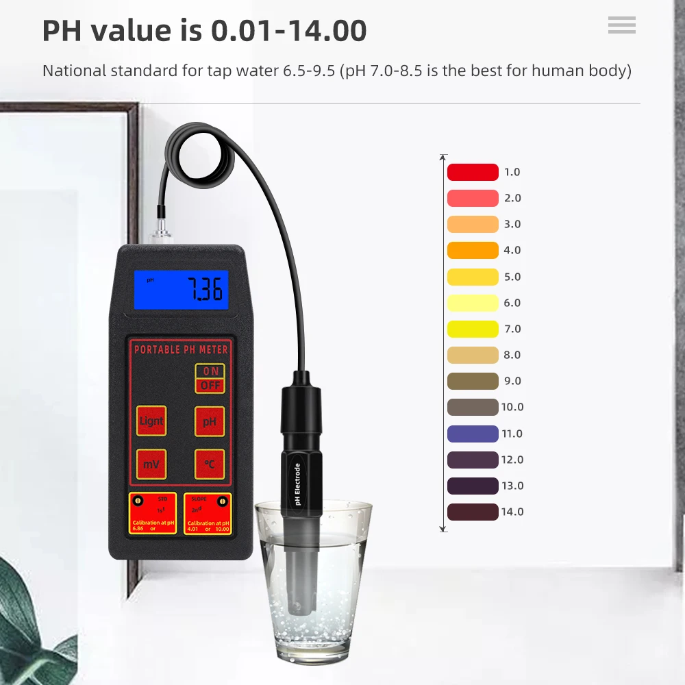PH-8424 3 in 1 pH/ORP/TEMP Meter Waterproof Portable