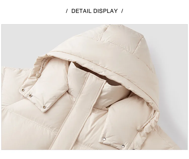 Down Jacket Women Long Length Detachable Hooded New Winter Textured Winter Clothing
