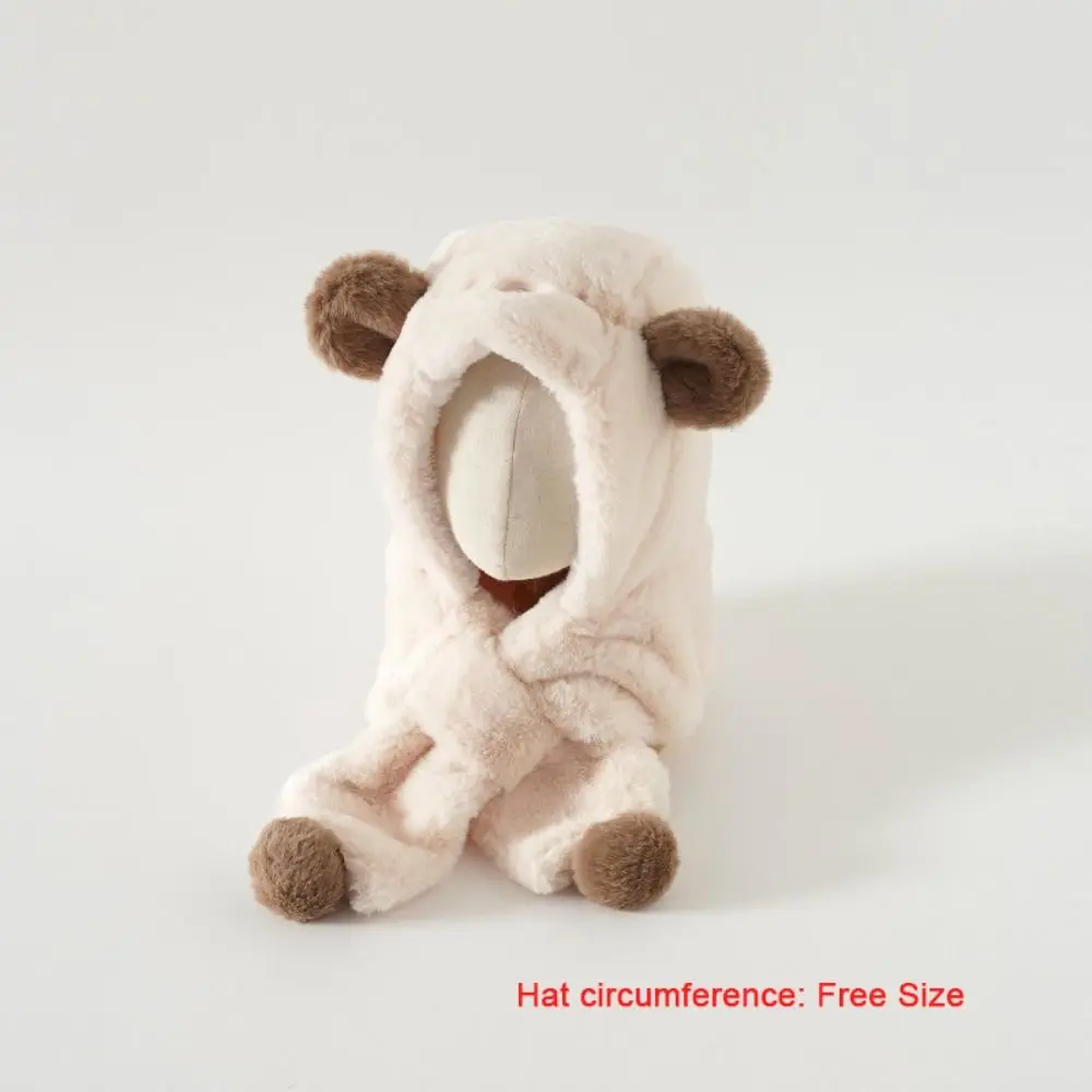Winter Baby Hat Scarf Faux Fur Windproof Hooded Neck Protection