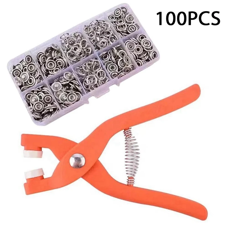1Set Five-Claw Buckle Installation Tool Pliers Set Sewing-Free Invisible Snap Buttons For DIY Crafts