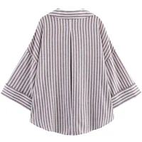 HXAO chemise femme chemisier surdimensionné chemise d'été et chemisier jaune rose blanc chemise rayée élégante grande taille chemises à manches longues 4