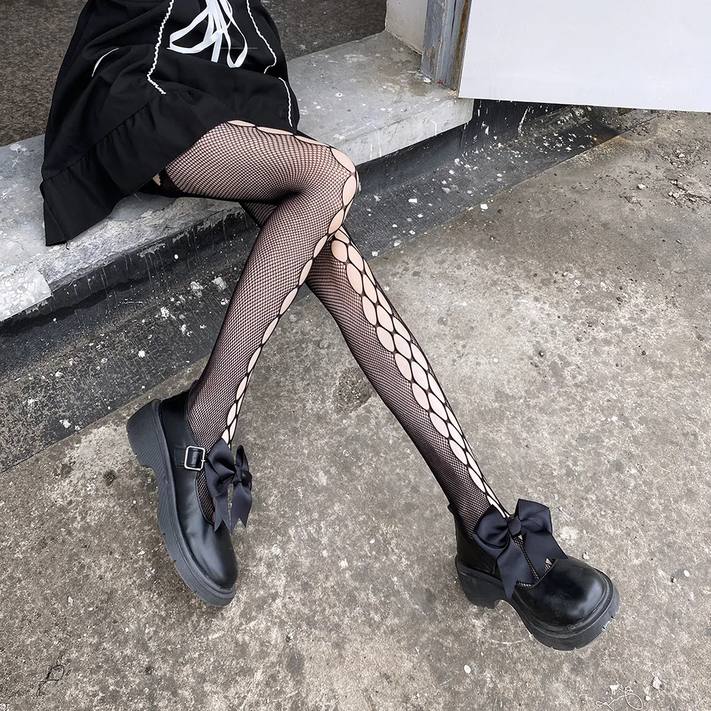 Frauen Schwarz Fishnet Strumpfband Strumpf Strumpf Strumpfhosen Strumpfhosen Oberschenkel Hohe Sommer Sexy Hot – Detail 7