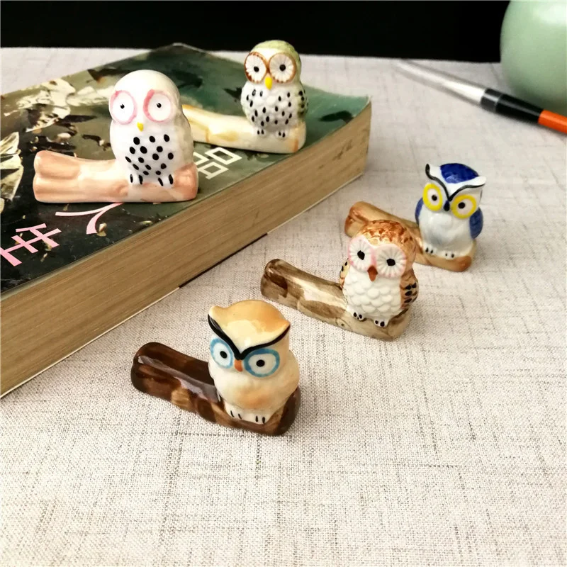 Kawaii Owl Chopstick Holder Cute Animal Chop Stick Stand Rack Ceramic
