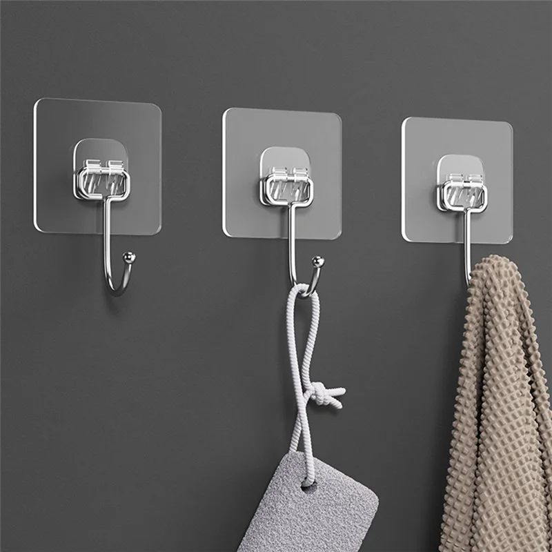 15 PCS Towel Hook Waterproof Transparent Hooks For Hanging Heavy Duty Wall Hooks For Bathroom Shower Kitchen
