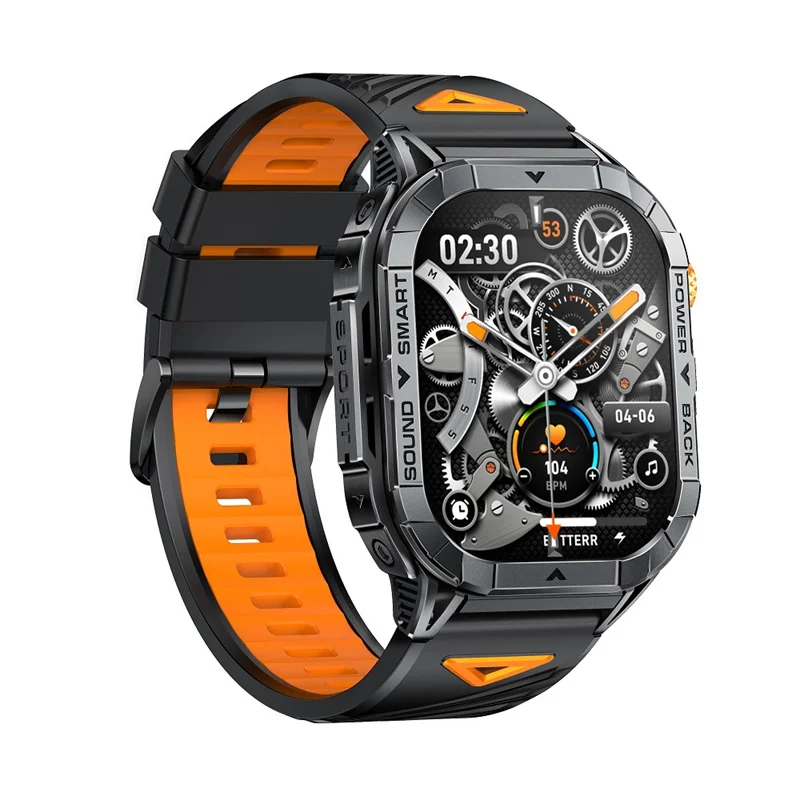 Smartwatch K70A con schermo AMOLED da 2,13 pollici, chiamate Bluetooth, torcia a LED, batteria da 480 mAh, monitoraggio della salute, ideale per uomo e per sport all'aria aperta._voghion.com