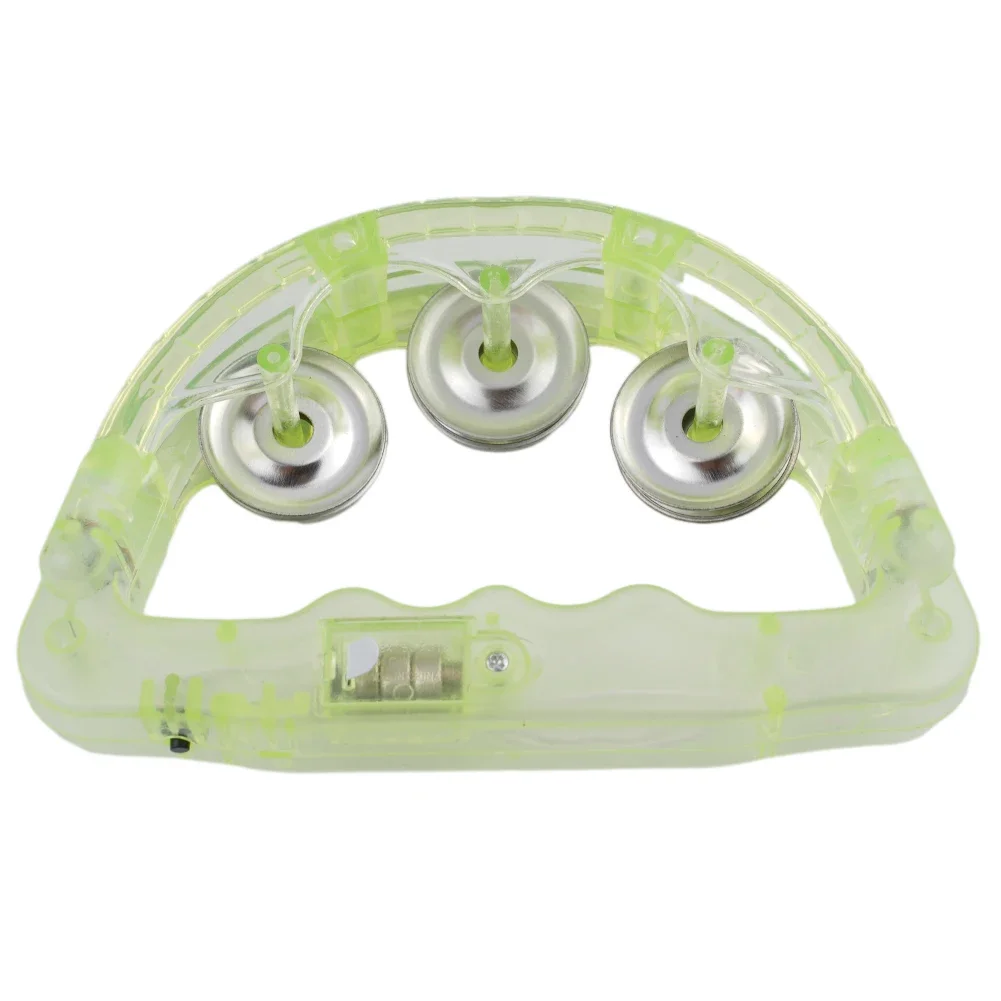 1pcs Flash Rattle LED Light Up Sensory Toy Flashing Tambourine Musical Instrument Shaking Toys Tambourine Random Color