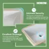 Undermount Bathroom Sink Rectangle, 20 x 15 Inch Rectangular Vessel Sink with Overflow, Ceramic Under Counter Sink for Bathroom 3