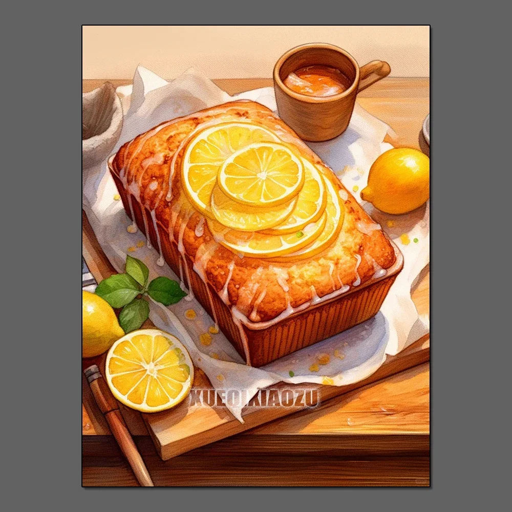 thumbnail image 1 of Pintura de diamantes con forma de pan y comida, decoración de cocina y restaurante, bricolaje, figura de postre con diamantes de imitación, conjunto de punto de cruz, regalo, 1 of 5