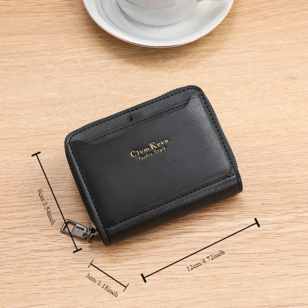 Luxury Designer Men's Wallets PU Leather Multiple Slot Credit Card Holder Handbag for Men Short Wallet Zipper Coin Purse