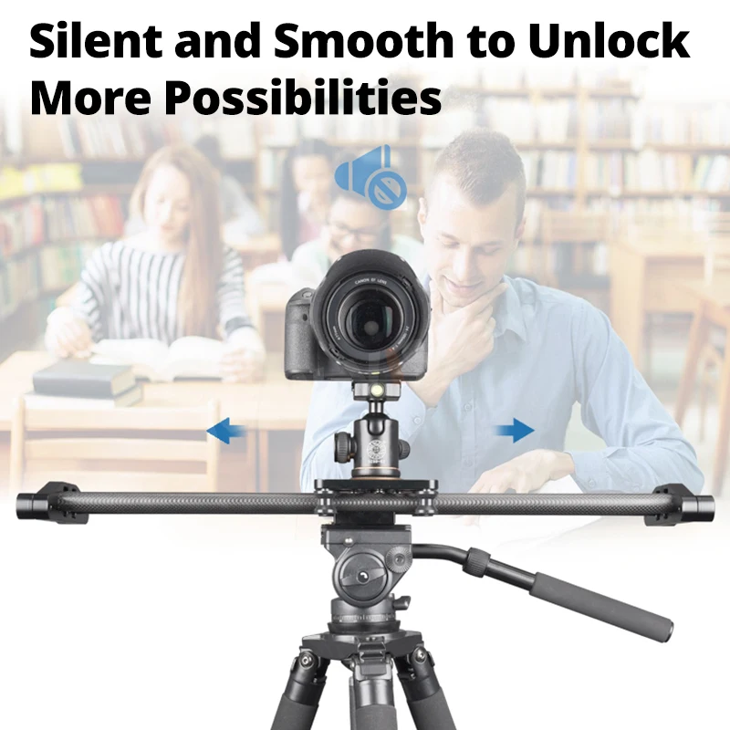 QZSD Carbon Fiber Slide Manual Time Delay Anti-Shake Professional Track Mini Silent Smooth Damping Rail Gimbal for DSLR Camera
