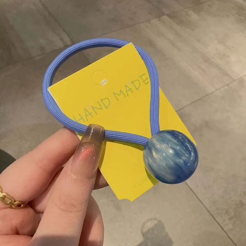 חבילת גומיות לשיער בצורת כדור צבעונית לנשים ובנות, מתוקה ומקסימה, מתאימה לזנב סוס גבוה, עשויה מאצטט אלסטי, אביזרי שיער