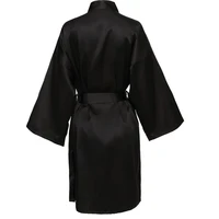 Robe de mariée d'équipe de fête de mariage, sans lettres, Kimono, pyjama en Satin, peignoir uni de demoiselle d'honneur, SP088 2