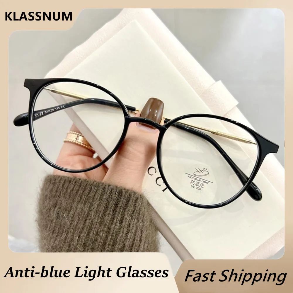 

Fashion Vintage Anti Blue Light Glasses Office Computer Goggles Unisex Round Frame Anti Radiation Video Gaming Optical Eyewear