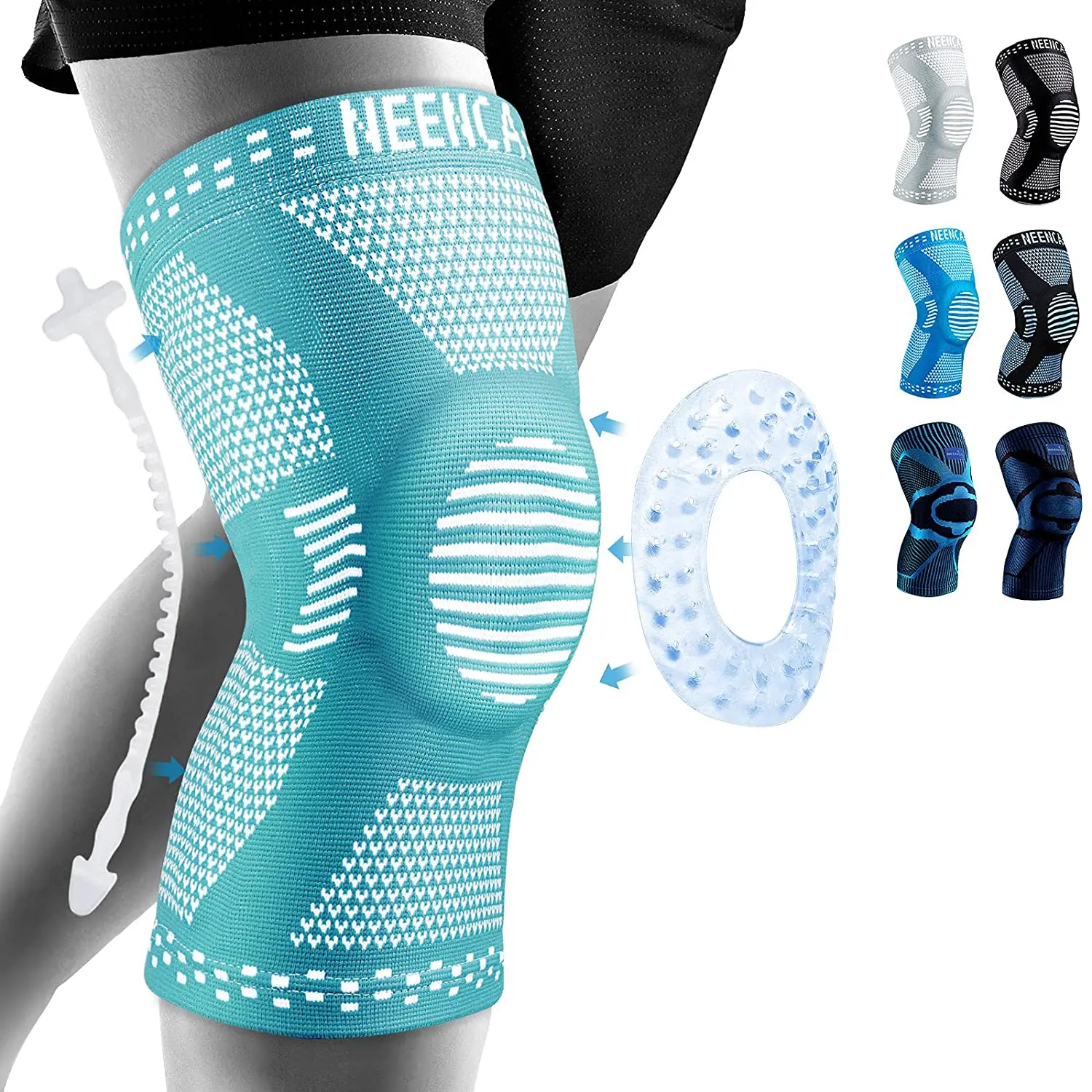 NEENCA Knee Brace Support with Side Stabilizers Patella Gel Knee