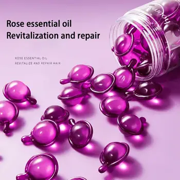 Siero per lo Styling dei capelli per capelli crespi e secchi capsule di olio di essenza di rosa balsamo anticrespo senza risciacquo ripara i capelli secchi e danneggiati 1