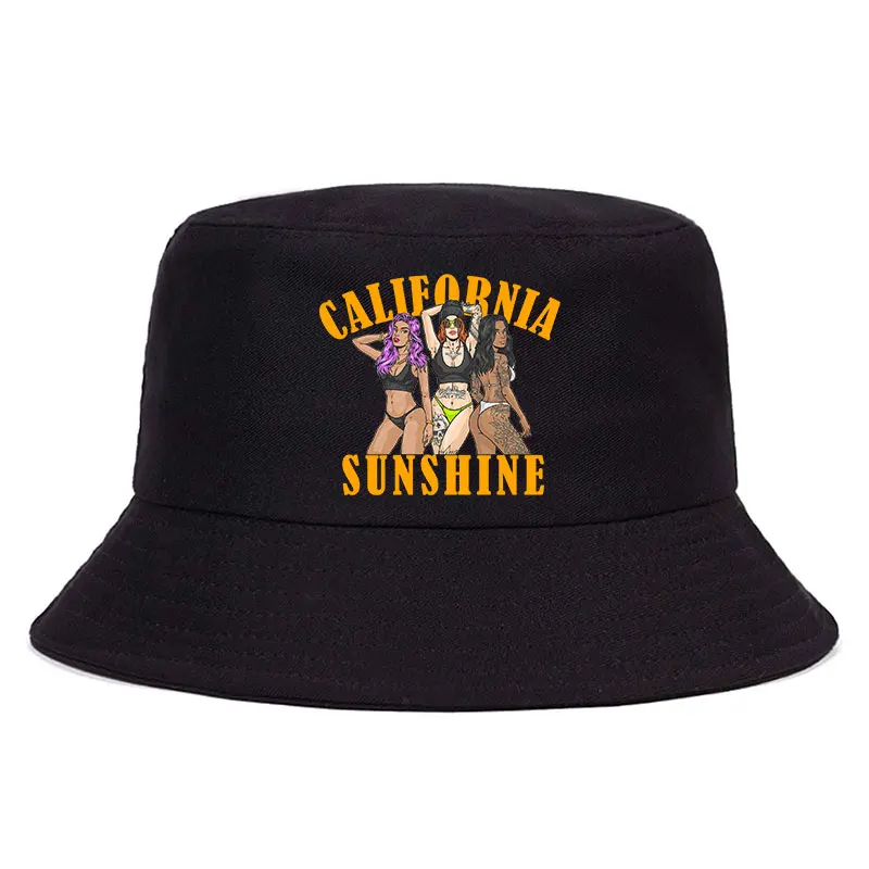 

Панама с принтом Калифорнии для девушек, двусторонняя шляпа с защитой от ультрафиолета, модная дорожная Кепка с козырьком для взрослых