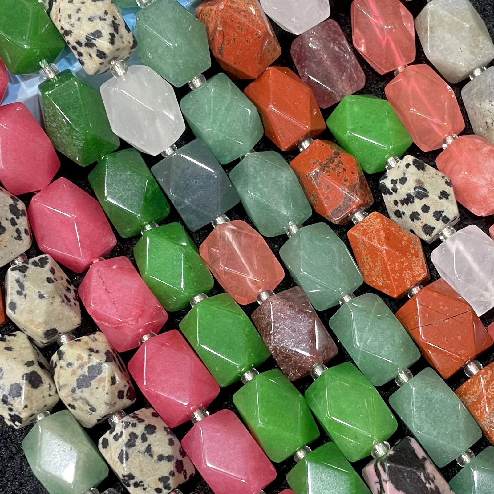 8MM 10MM Naturstein Facettierte Quarz-Achat-Kristall-Jaspis Lose Abstandsperlen für Schmuckherstellung DIY Halsketten-Zubehör