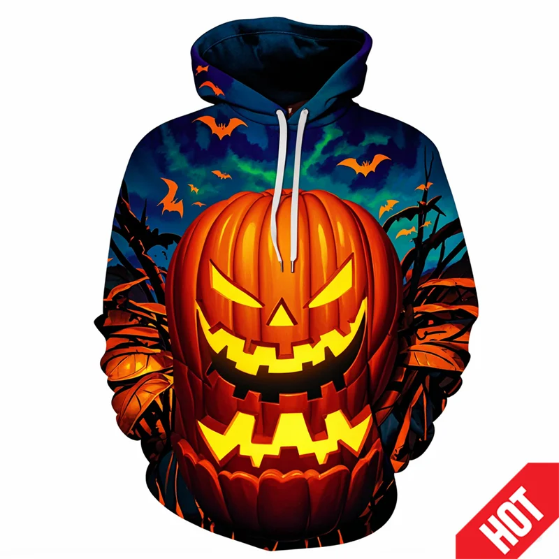 thumbnail image 1 of Nueva sudadera con capucha con diseño de calabaza de moda de Halloween con estampado 3D para hombres y mujeres, sudadera divertida de terror, sudaderas con capucha de hip hop, sudaderas con capucha ge, 1 of 5