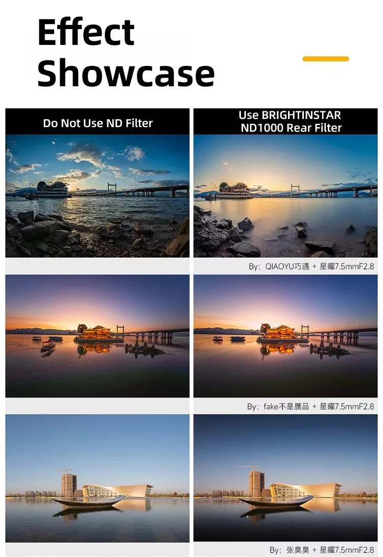Brightin Star ND1000 Hinterfilter mit Gewinde, Neutraldichte-Spiegelfilter zur Lichtreduzierung für 9mm F5.6, 12mm F2.8, 34mm Größe – Detail 15