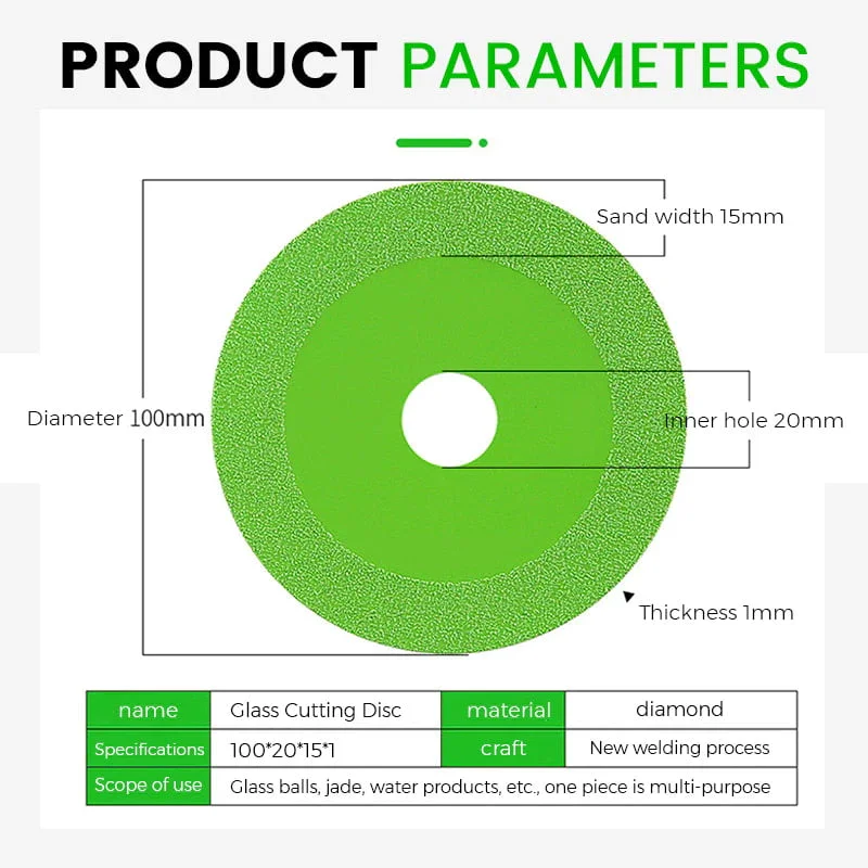 Glass Cutting Disc Angle Grinder Diamond Cutting Blade Wheel Thin Saw Blade For Wine Bottle Glass Ceramic Jade Tile Crystal