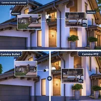 Caméra IP Wifi PTZ 12MP, Zoom numérique 8X, double écran, Vision nocturne couleur, caméra de vidéosurveillance CCTV 8MP, sans fil, iCSee 3