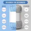 50g/roll, crochet yarn for beginners, gennuine cotton, easy to use, easy to see stitches, 68% Cotton+32% Nylon 3