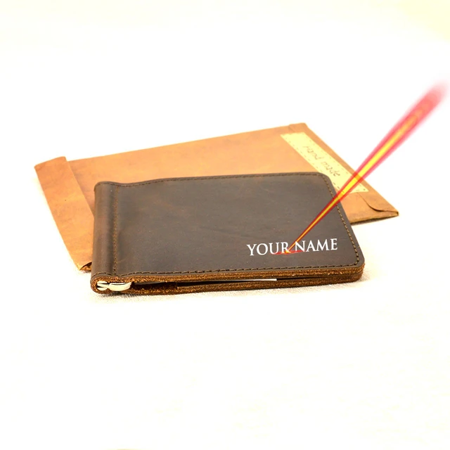 Brown Genuine Leather Money Clip for Women with RFID Blocking - Holds Cards, Coins & Bills - Handcrafted - Renz, the Money Clip by Eske Paris