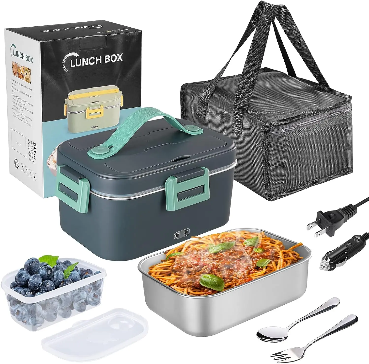 

75W Electric Heated Lunch Box 1.8L Food Heater/Warmer Portable Heated Lunch Boxes (lonchera electrica para el almuerzo) for Car