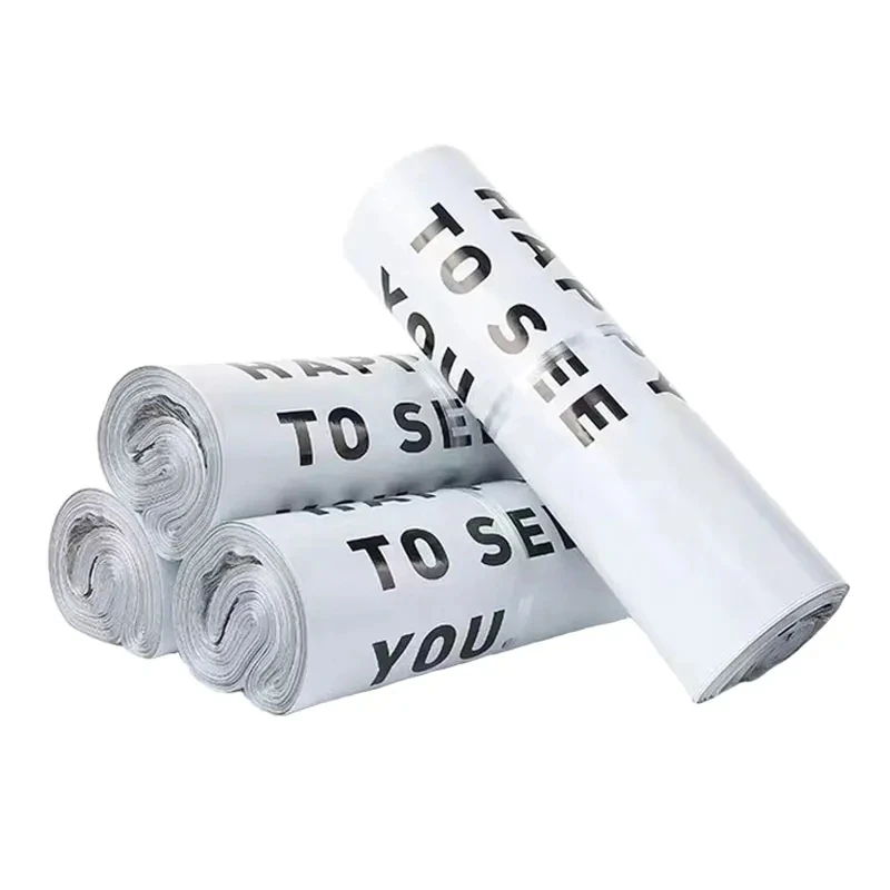 Express Bag 50Pcs White Thicken THANKS Printing Waterproof Clothing Parcel Packaging Envelope Courier Pouch