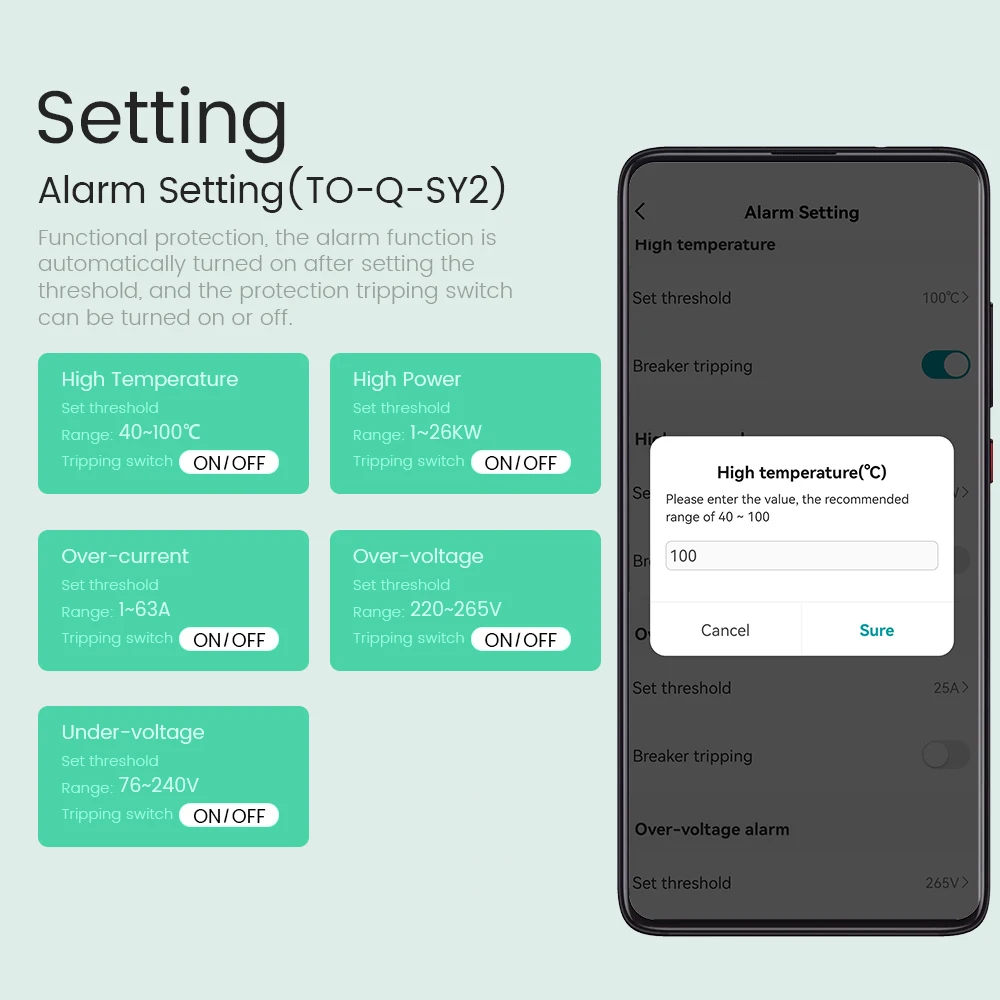 Interruttore Intelligente Chayo 4G Tuya con Protezione da Sovratensione e Sottotensione, Misurazione, Timer Multiplo, Compatibile con Smart Life/Alexa/Ali - immagine 2