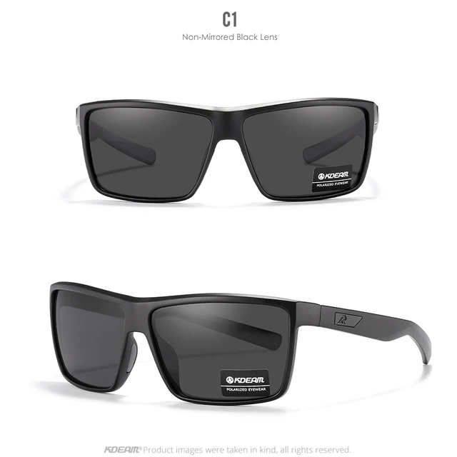 KDEAM Rectangular Men's Polarized Sunglasses Real Coating Provides
