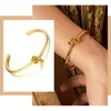 Trendy Round Circular Open Knot Cuff Bangle Bracelets For Women Elegant GoldColor Jewelry Noeud Armband Pulseiras 1