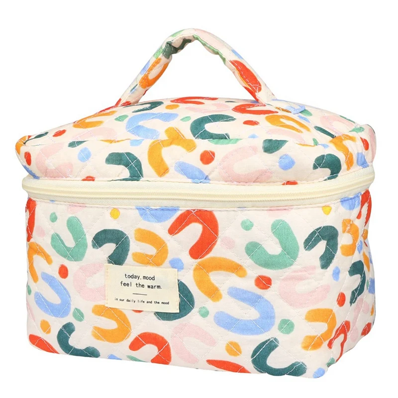 1 Piece Cosmetic Bags For Women As Shown Cotton + Polyester Organizer Storage Make Up Bag, Travel Toiletry Bags, Handbags Purses 4