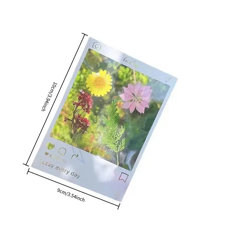 20개 DIY 투명 표본 북마크 플라스틱 프레임, 압화, 꽃, 압화 허브라리움, 저널, 스크랩북킹용