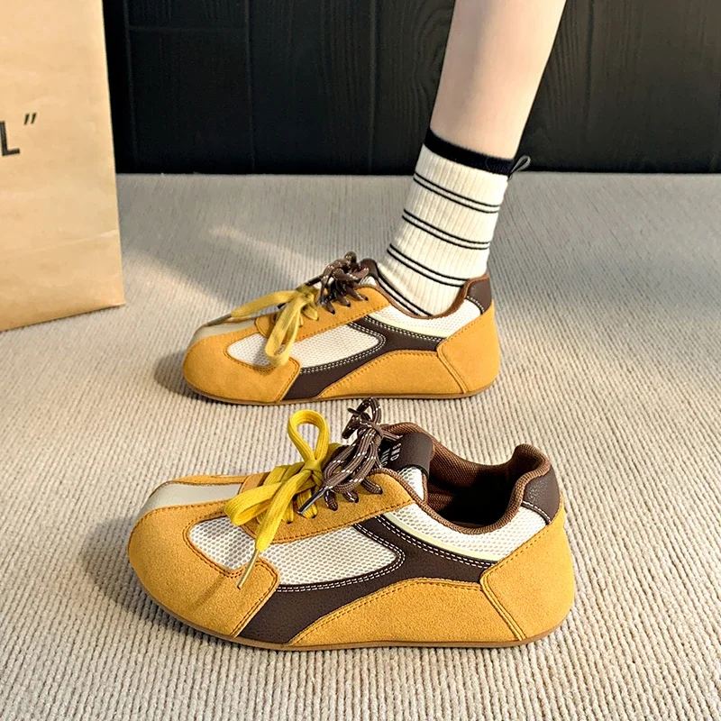 Women's Sports Shoes  Spring and Autumn Fashionable Genuine Leather Breathable Women's Vulcanized Shoes Luxury Designer 6