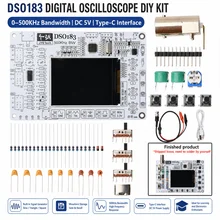 DSO183 DC 5V 디지털 오실로스코프 DIY 키트, 0–500 kHz 오실로스코프 전자 납땜 키트, Type-C 커넥터