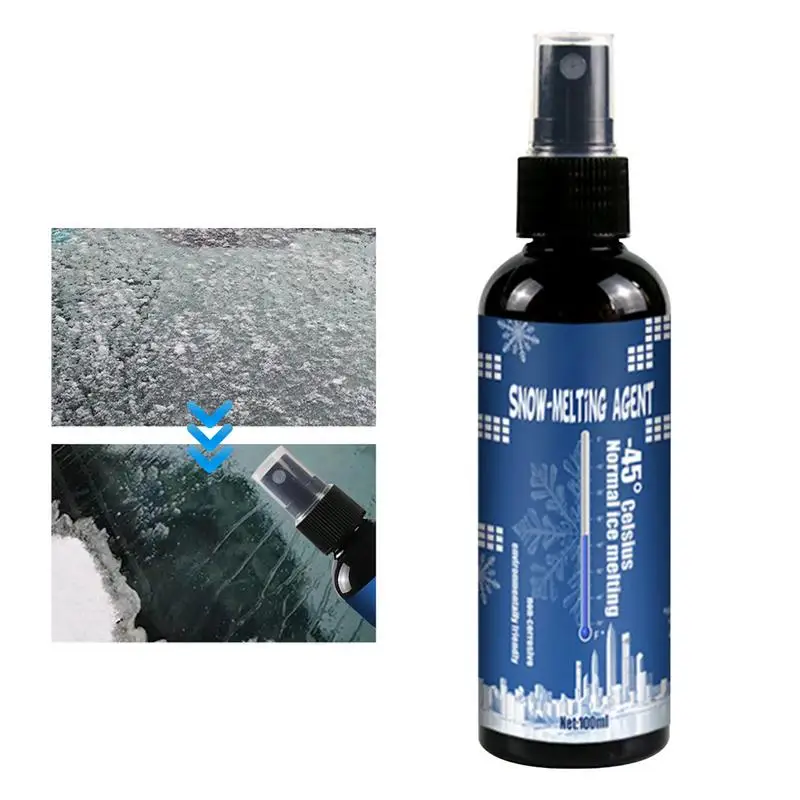 

100ml Spray Deicer Snow Melter Car Deicer Spray Windshield Simple Quick Safe Winter Supplies Effective For Mirrors Handles