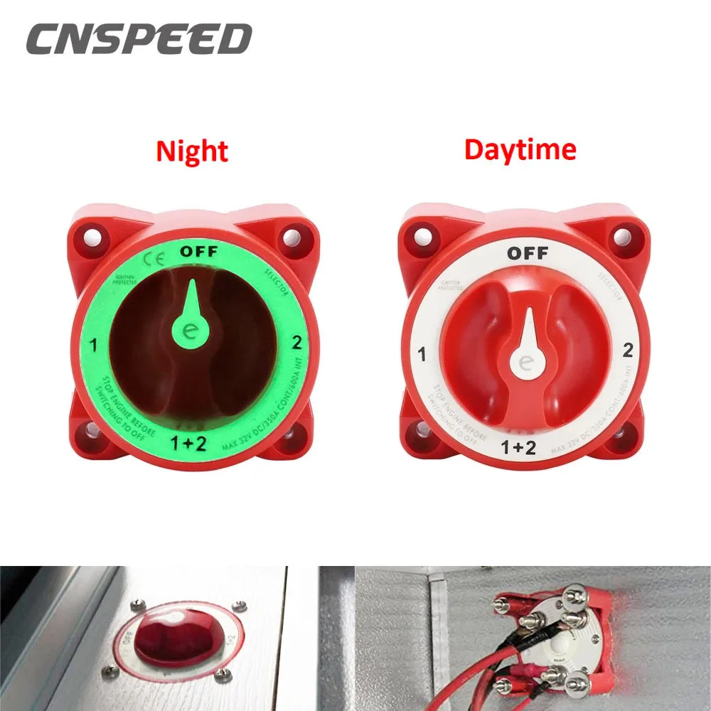 Glow At Night Position 32V 350A Dual Battery Isolator Waterproof Ignition  Protected Marine Boat Dual Selector Battery Switch AliExpress