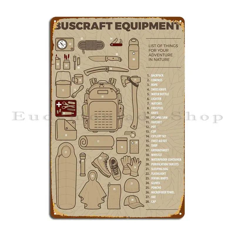 Buscraft Equipment cartel de Metal para sala de estar, cartel de estaño Retro, impresión Vintage de cine