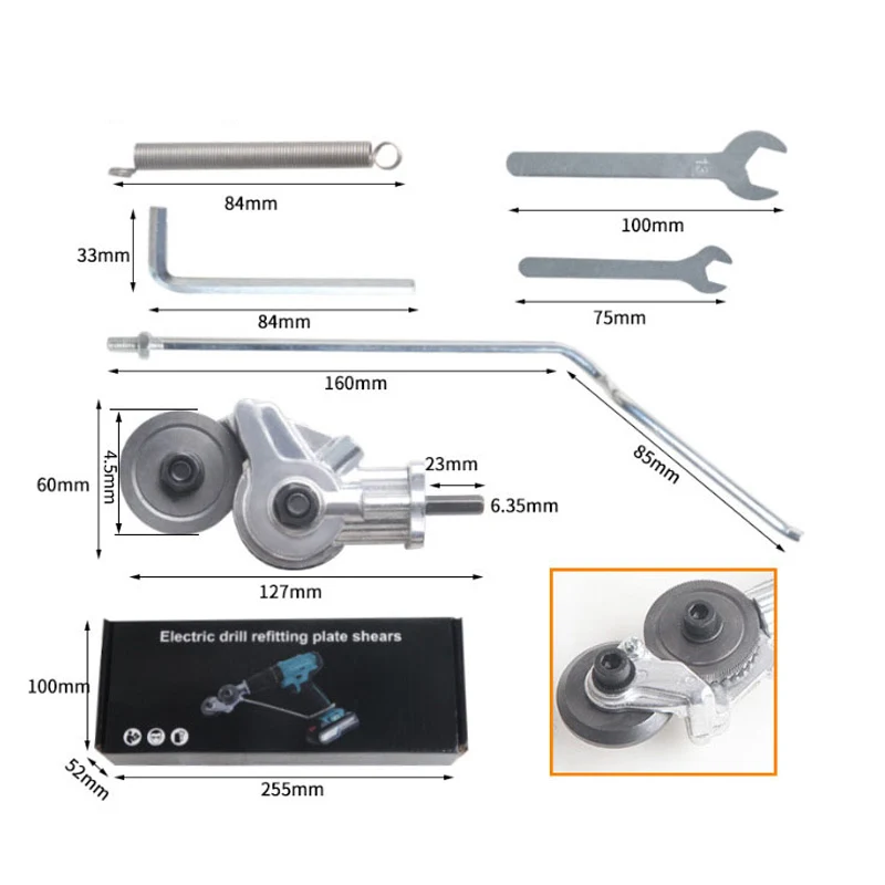 Electric Drill Plate Cutter Attachment Metal Sheet Cutter Free Cutting Tool  Nibbler Sheet Metal Cut Plate Punch Scissor Kit 2023 - AliExpress