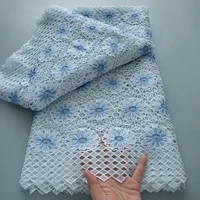 Nigerian Guipure Cord Lace Fabric 2025 High Quality 5 Yards Knitted African Water Solube Lace Fabric For Women For Wedding Dress 4